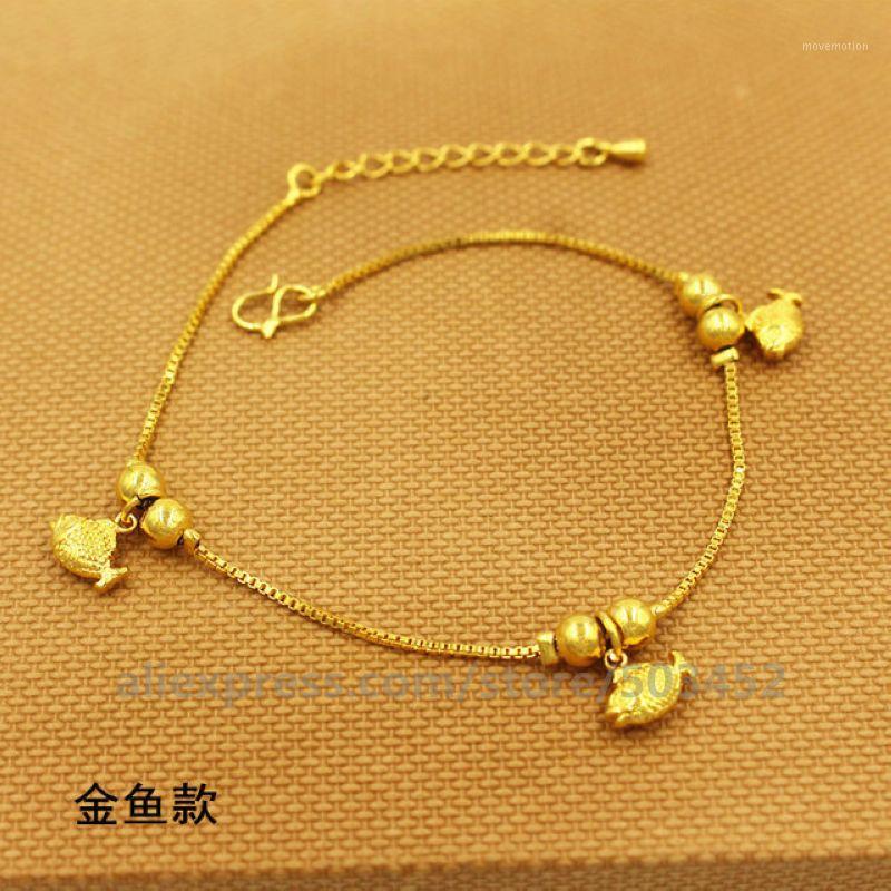 

100pcs/lot Chain Bracelet Femme Bean Foot Anklet Lady Women Anklet Fashion Imitation Gold Bracciali Donna1