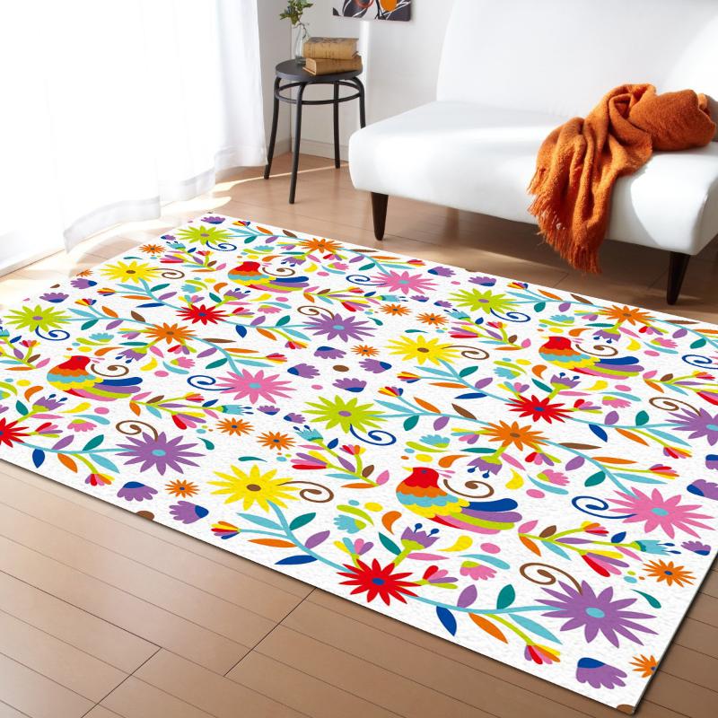 

Cartoon Flower Bird Carpet Bedroom Room Bedside Blanket Rug for Living Room Cloakroom Carpet Bedroom Decor, As pic