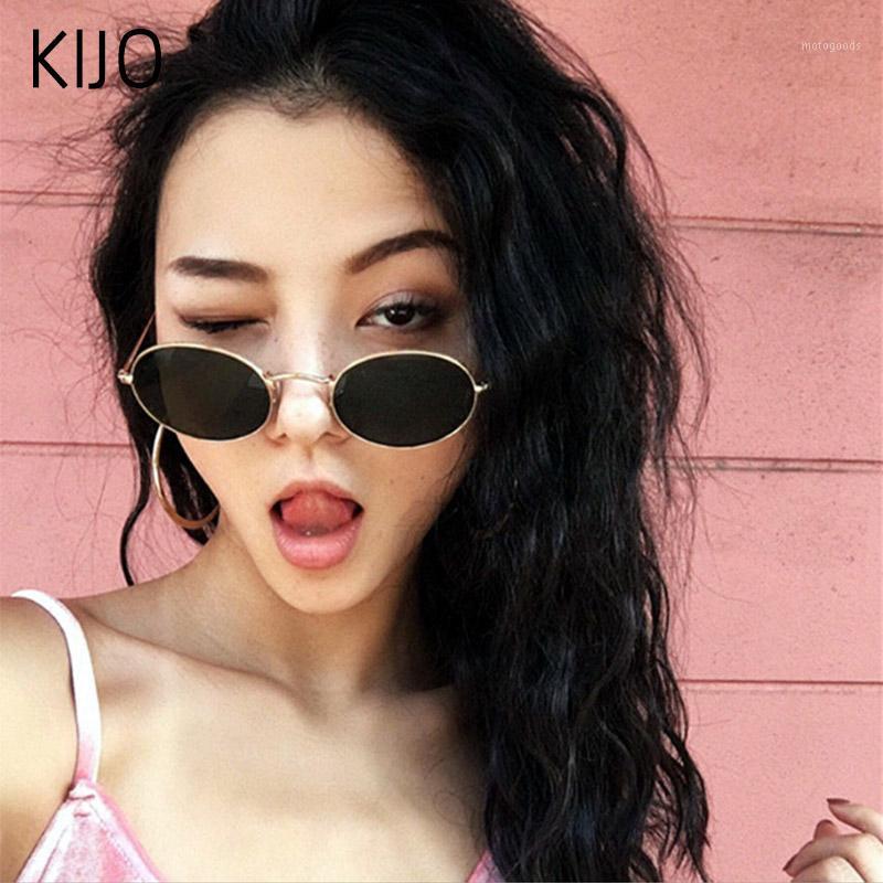

2020 Oval Women Sunglasses Men Glasses Lady Luxury Retro Metal Sun Glasses Vintage Mirror UV4001