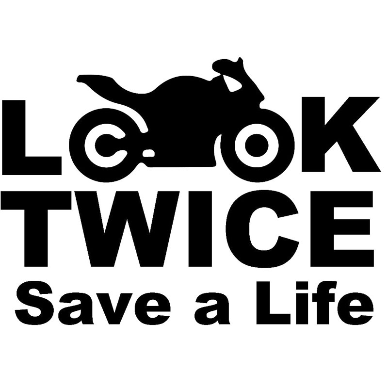 

15X10.6CM LOOK TWICE SAVE A LIFE Originality Vinyl Decal Car Sticker Motorcycle Car-styling S8-0777