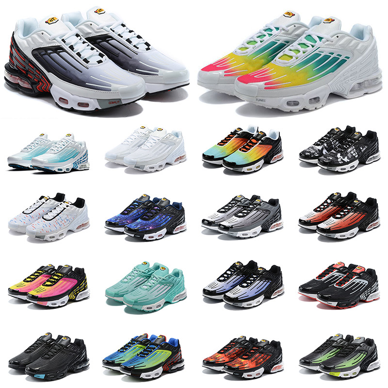 

tn 3 III Tuned Mens Womens Running Shoes All Black White Tiger Rainbow Pink Tn Plus 3 Trainers Sports Sneakers, B5 black camo 39-45