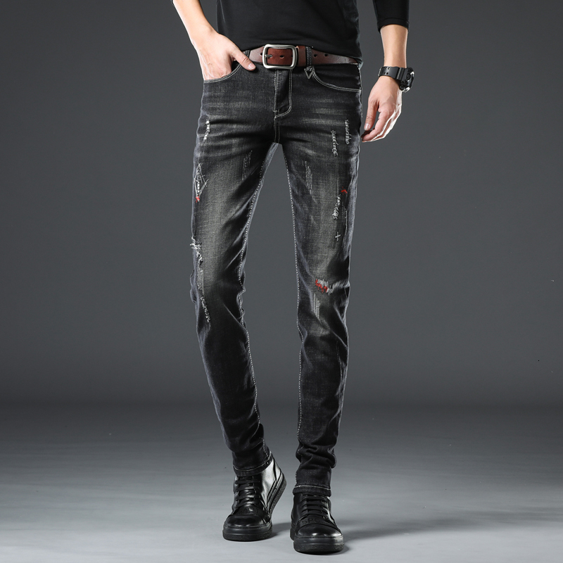 

2021 New Spring Arrival Men's Brim Fashionable Elasticity Male Brem Pants Quality Fine Cotton, Blue, Black 70GW