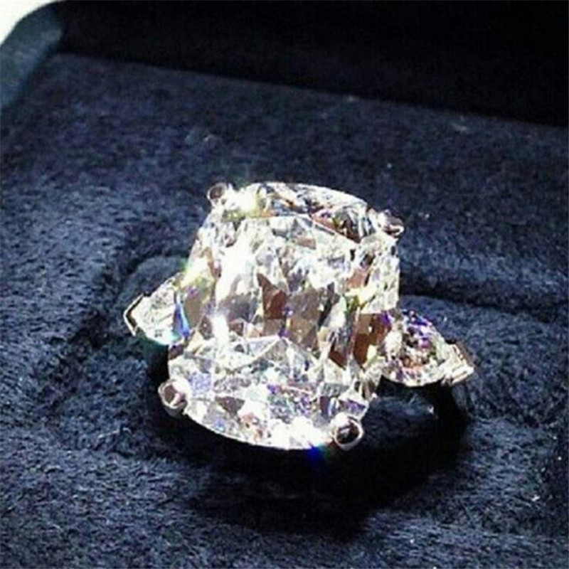 

Choucoong Unique Luxury Jewelry 925 Sterling Silver Large Cushion Shape 5A Zircon CZ Diamond Eternity Women Wedding Band Ring For Lover Gift