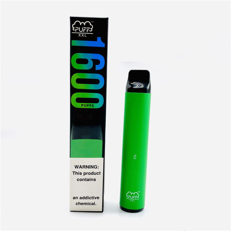

Puff XXL Disposable Vape Kit Electronic Cigarettes 1000mAh Battery 6.5ml Pre-Filled 1600 puffs vapors wholesale