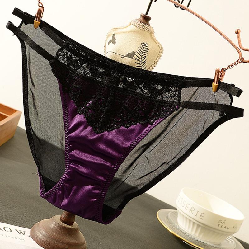 

Low-rise Knickers Sexy Hollow Briefs Ultra Thin Underwear Women's Underpants Soft Lingerie Sexy Lace Panties Lady Sleepwear #3G, Gray