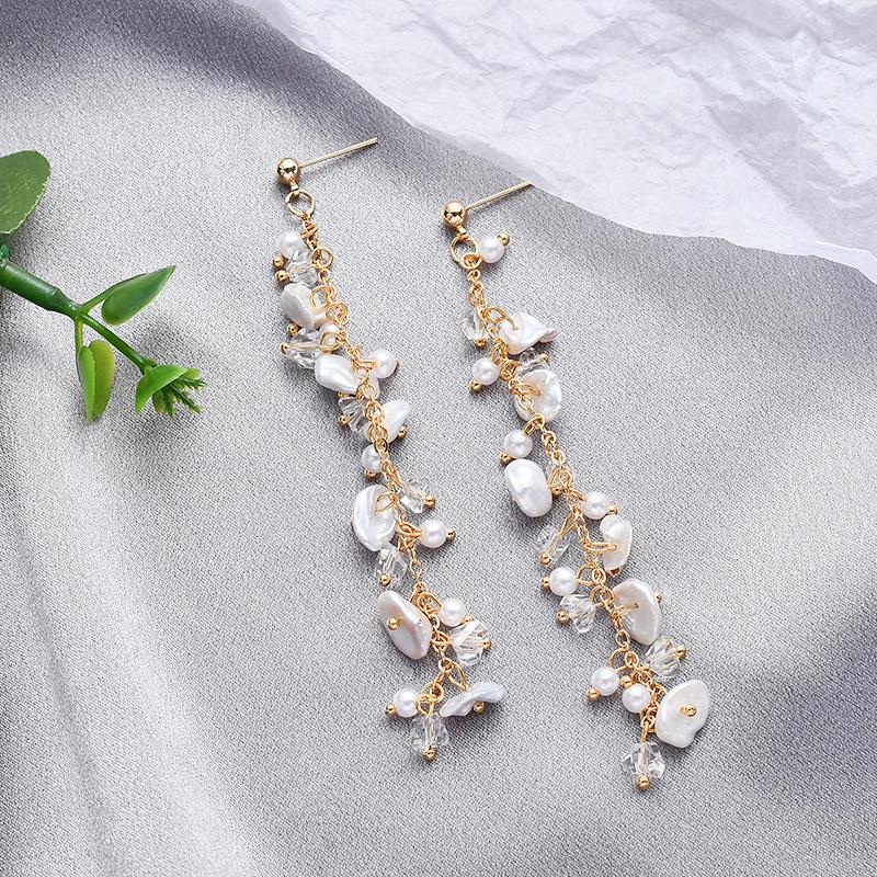 

Hongye Fashion Women Natural Freshwater Pearls Earrings Gold/Silver Color Long Tassel Brinco Creative Drop Earring Jewelry Gifts