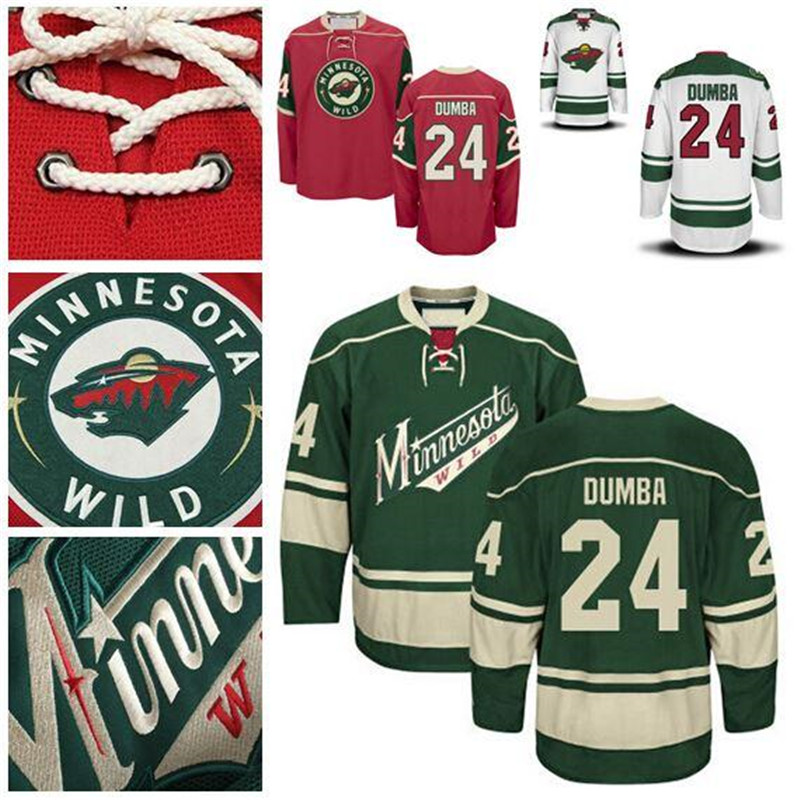 

Custom Any Name Minnesota 24 Matt Dumba Jersey Wild Men's Home Green Red White Mathew Dumba Ice Hockey Jerseys Cheap Fashion Stitched Logos, 24 matt dumba green