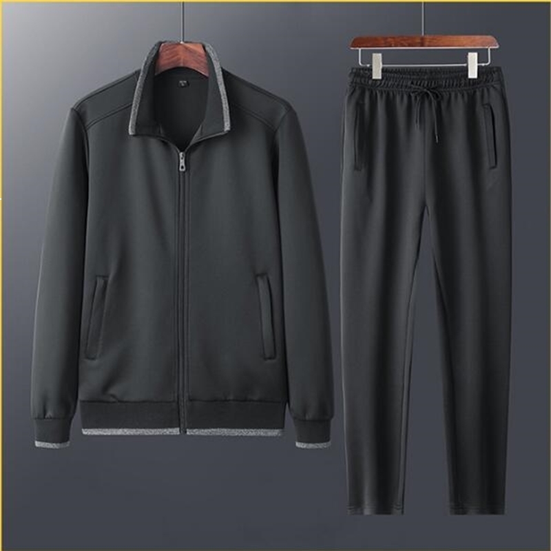 

2021 New Men Fashion Autumn Spring Sporting Suit Sweatshirt +sweatpants Mens Clothing 2 Pieces Sets Slim Tracksuit Hoodies N7Z5, Dark grey
