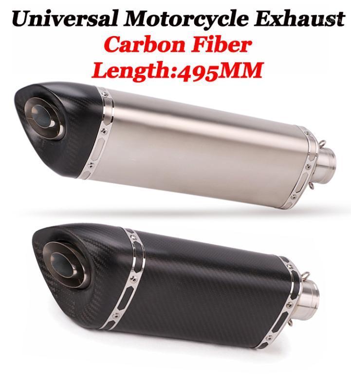 

51mm Universal Motorcycle Exhaust Muffler Carbon Fiber Pipe Escape Moto For crf 230 msx125 cb650f trk502 tmax530 pcx125 FZ8 FZ11