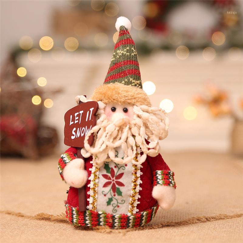 

Christmas Decoration Santa Claus Snowman Elk Doll Let it Snow Plush Tree Standing Accessories Kids New Year Gifts Toy YWHB201