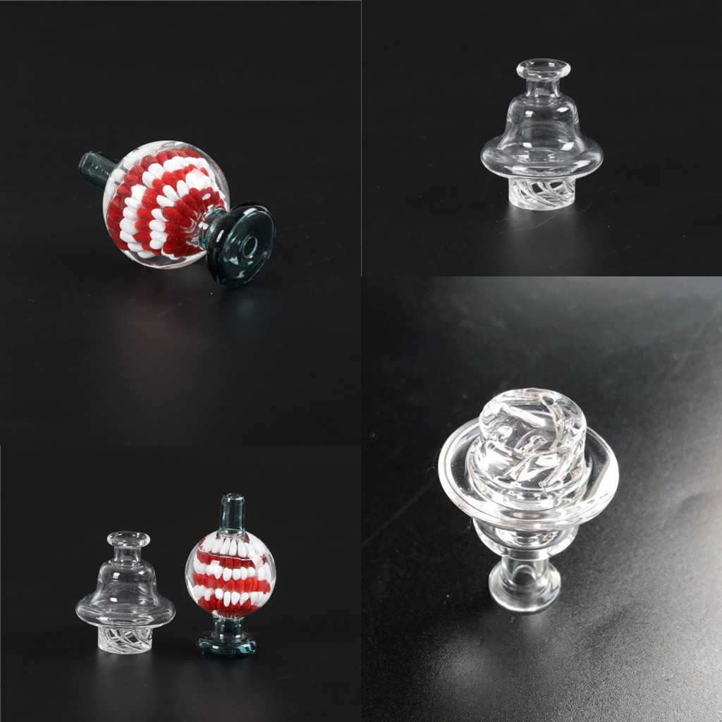

Hot Glass Spinning Carb Cap With 6mm Dab Terp Pearls UFO & Glass Bubble Carb Caps Suitfor Beveled Edge Flat Top Quartz Banger Nails FY2412