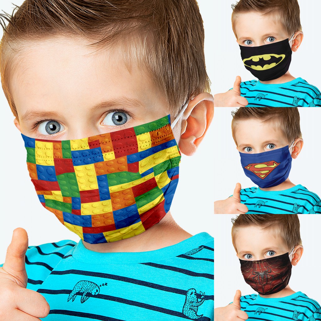 

2021 US STOCK Anti-haze Spider Face Mask Children Reusable Washable Mouth Covering Protective Kids Customzie Logo Cosplay Party Masks