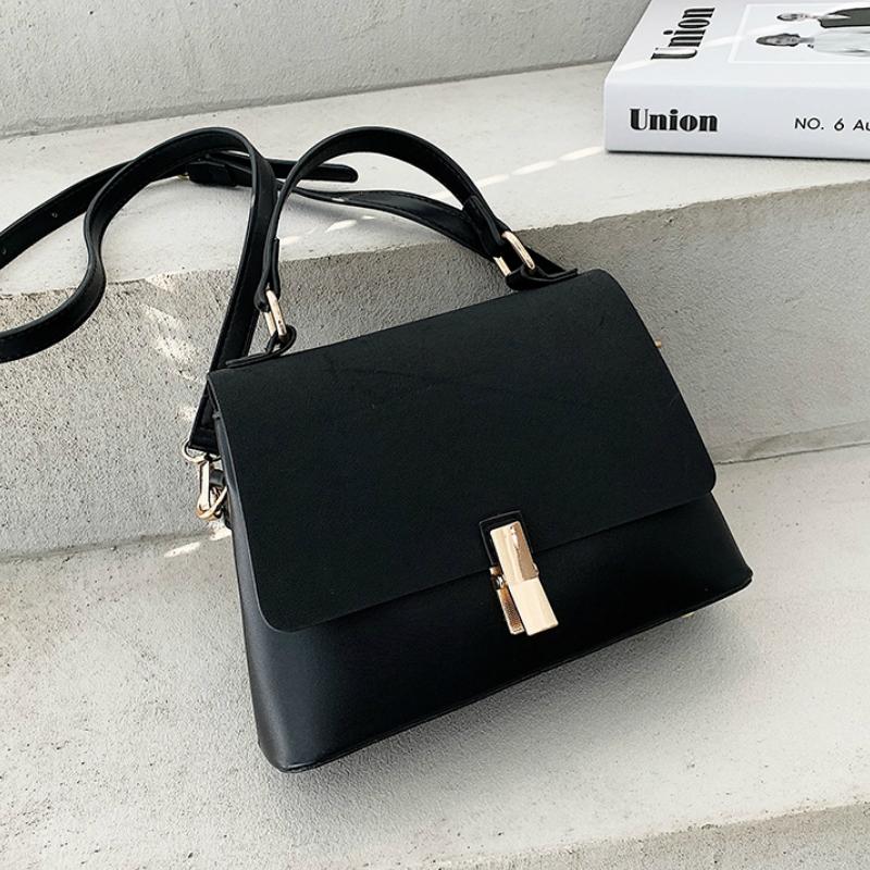 

Suede Leather Black Crossbody Bag for Women 2021 Fashion Sac A Main Female Shoulder Bag Female Handbags and Purses with Scarves