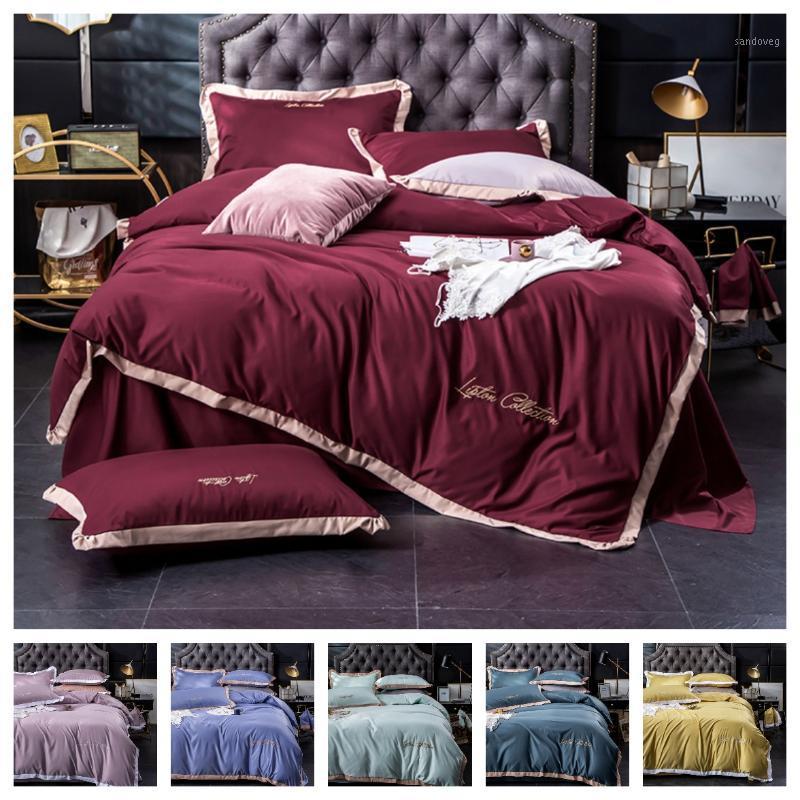 

2021 Luxury 2 or 3pcs Bedding Set polyester Duvet Cover Sets with Zipper Closure 1 Quilt Cover + 1/2 Pillowcases US/EU Size1