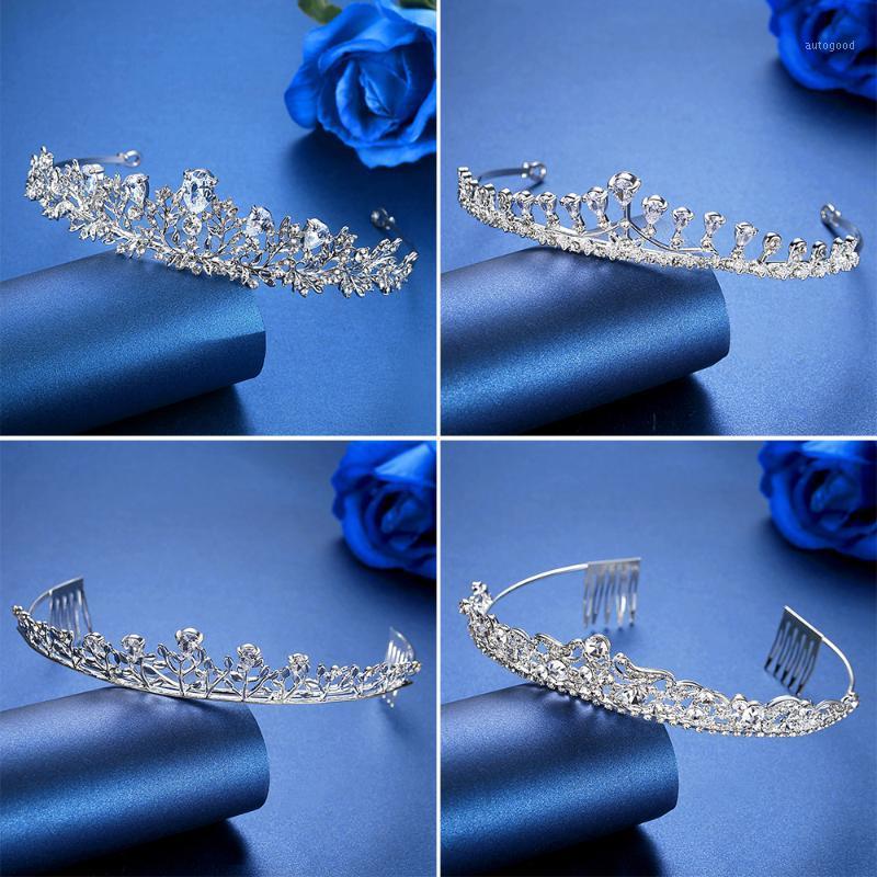 

Hair Clips & Barrettes Minlover CZ Flower Wedding Tiaras Crowns Rhinestone Women Headbands Bridal Ornaments Jewelry Accessories Diadem HG091