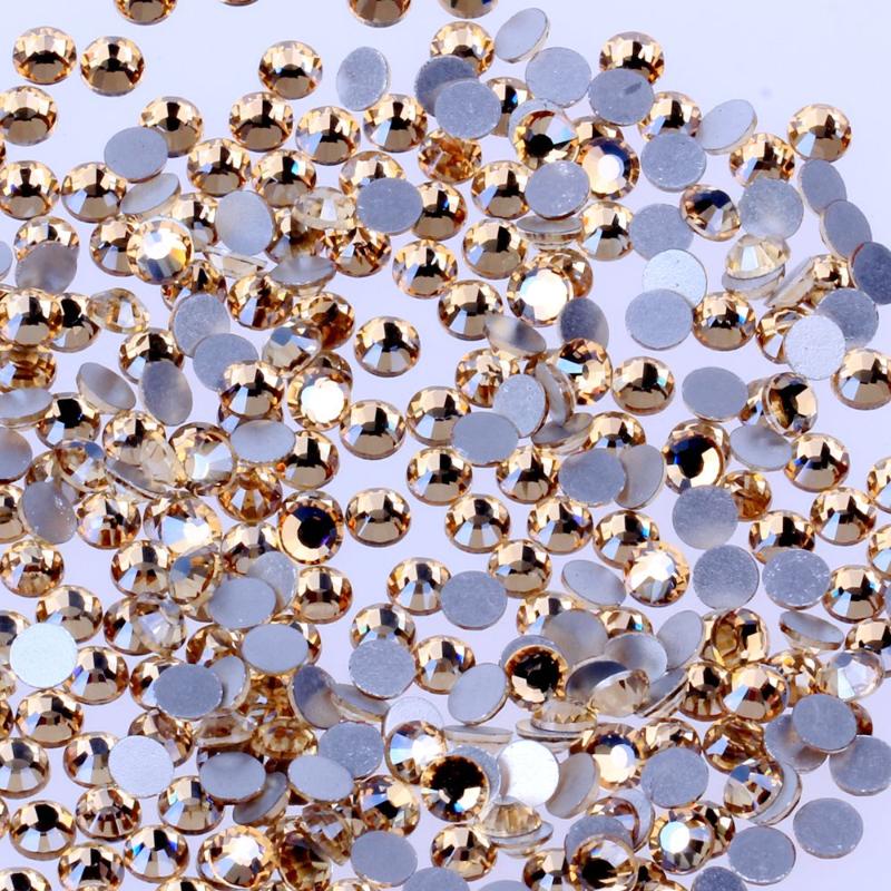 

Gold Champagne SS3-SS30 And Mixed Sizes Rhinestones For Nails Art Decoration Flatback Glue On Strass Stones DIY Crafts Garments
