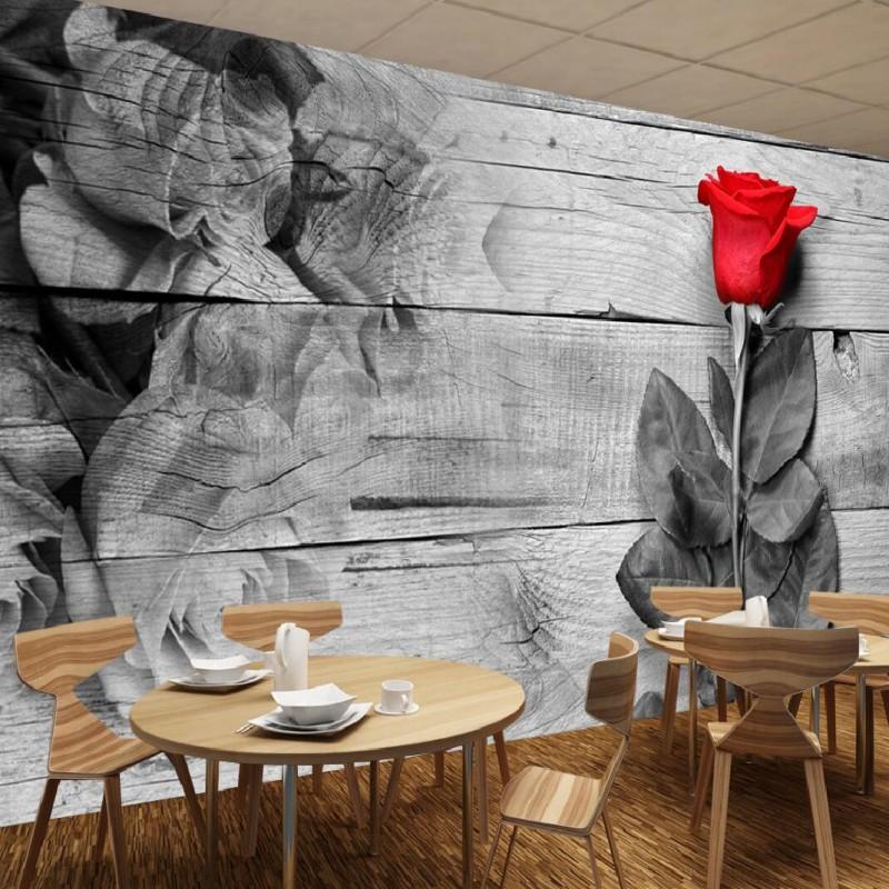 

Dropship Photo Wallpaper High Definition Wallpaper Retro Retro Wooden Rose Floral Backdrop High Quality Murals, As pic