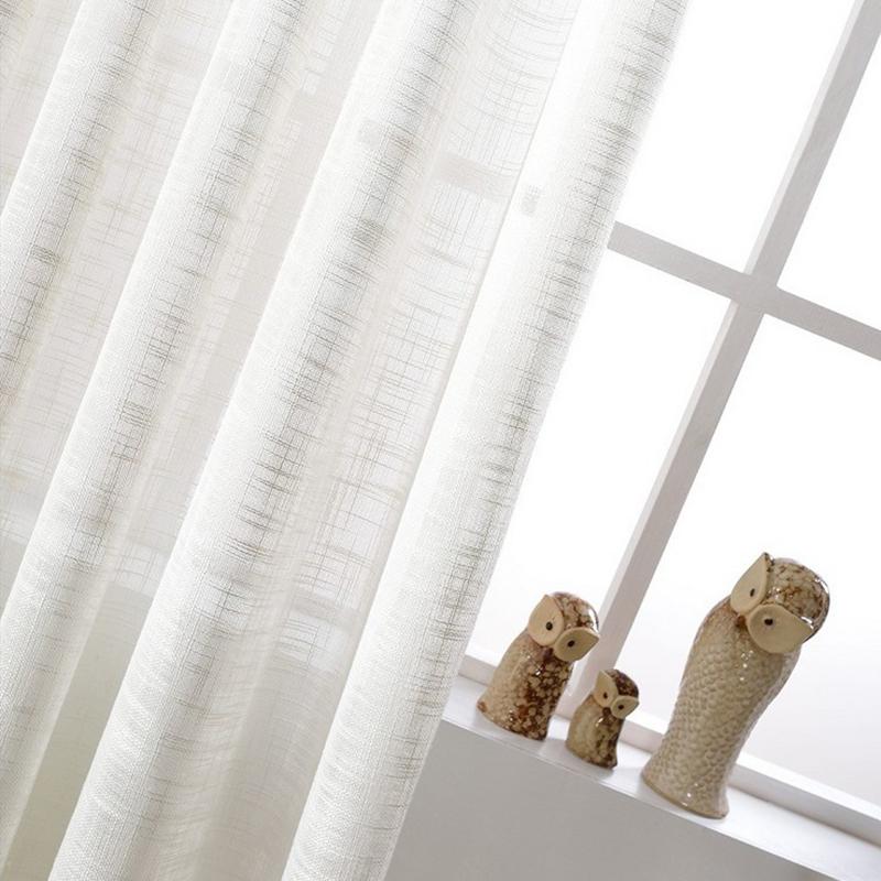 

Modern All- White Solid Color Thicken Tulle Linen Blinds Curtains Sheer For Doorways High Grade Bedroom Living Room Drape, 1pc tulle