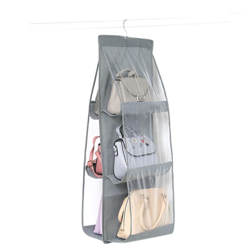 

6 Pocket Folding Hanging Handbag Storage Holder Organizer Rack Hook Hanger 6 Colors1, Red