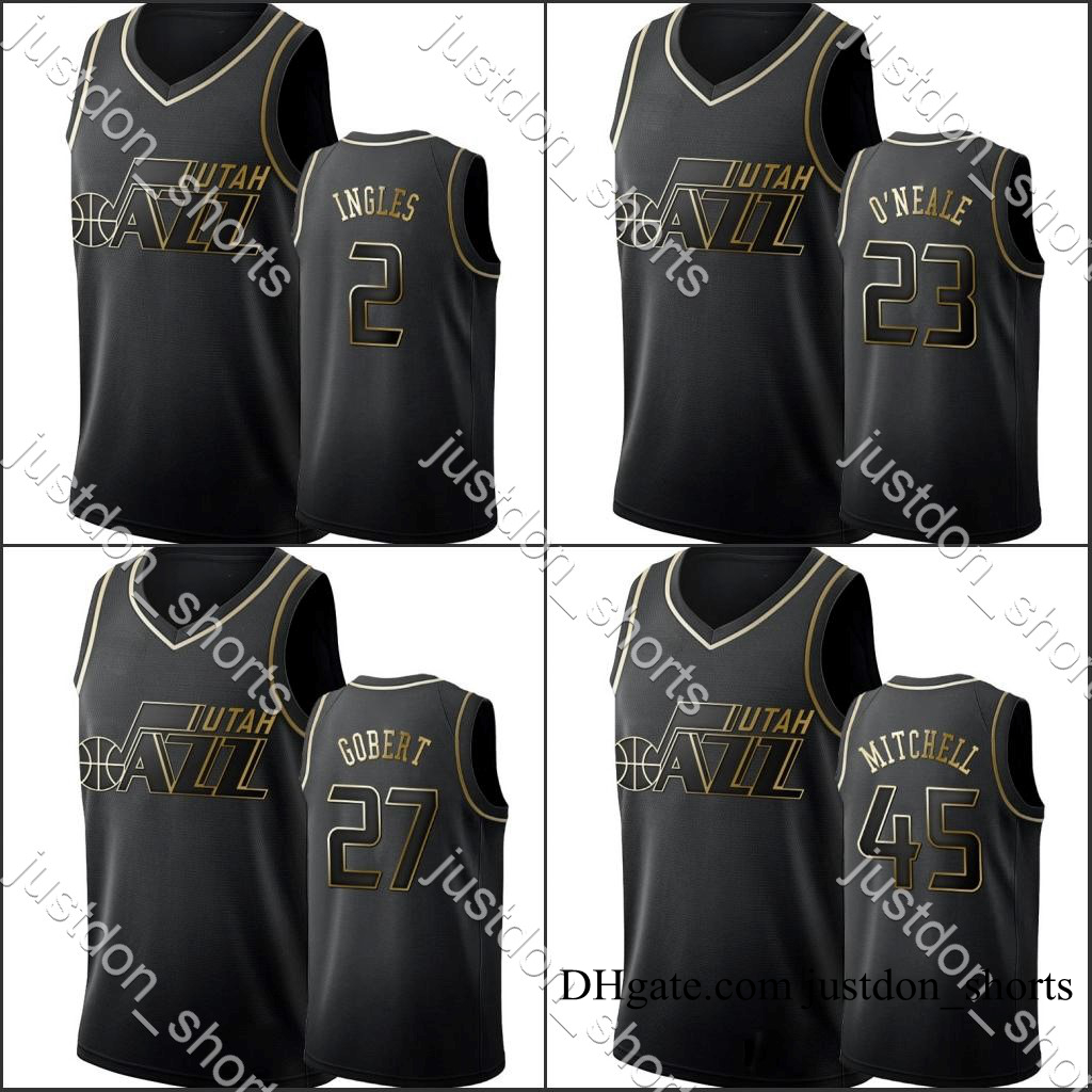 

Utah Jazz Jerseys Men Donovan Mitchell Rudy Gobert Royce O'Neale Joe Ingles Black Golden Hot Press City New Edition Shirts, Shows