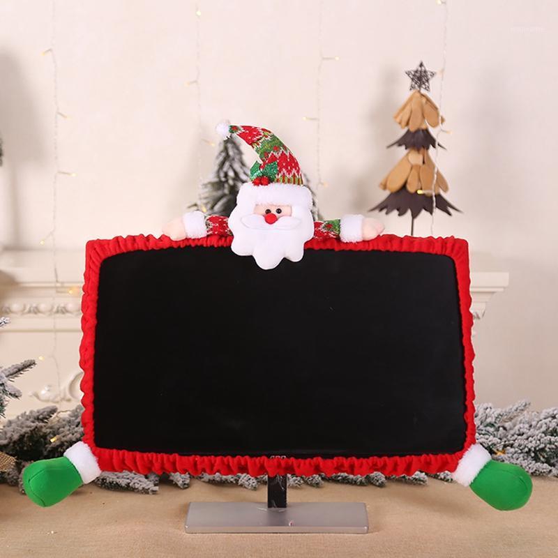 

Christmas Doll Computer Monitor Laptop Display Dustproof Cover Monitor Screen Protector Xmas New Year Home Office Decor1