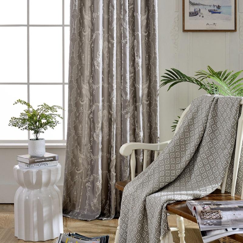

Modern Simple High-precision Jacquard Curtains Light Luxury Retro New Chinese Style for Living Room Bedroom Study Curtain Custom, Tulle