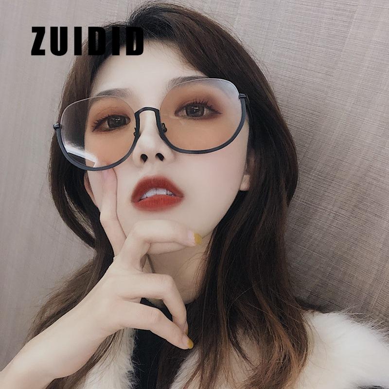 

Sunglasses 2021 Fashion Mteal Semi Rimless Men Women Brand Designer Half Frame Sun Glasses Ladies Classic UV400