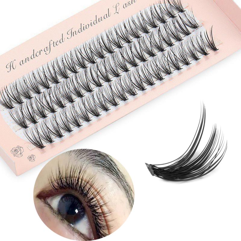 

60Clusters/Box Individual False Eyelashes Handmade Soft Wispy Flare Individual Knot Free Eye Lashes Extension C Curl 10D/20D/30D