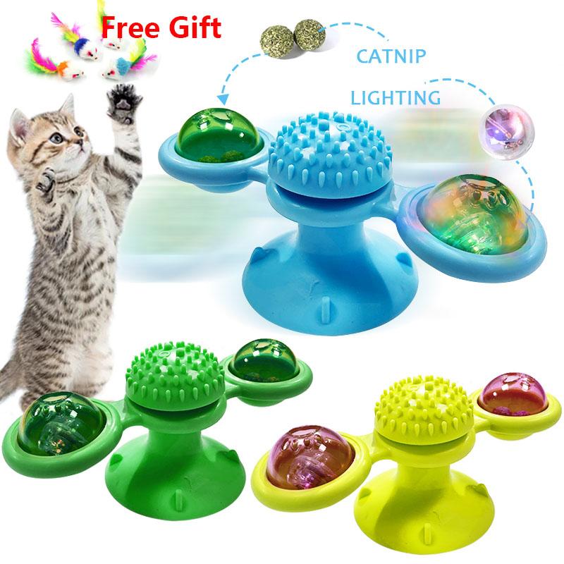 

Windmill Toys For Cats Puzzle Whirling Interactive Toys Cat Play Game Turntable Teasing With Massage Scratching Tickle cat