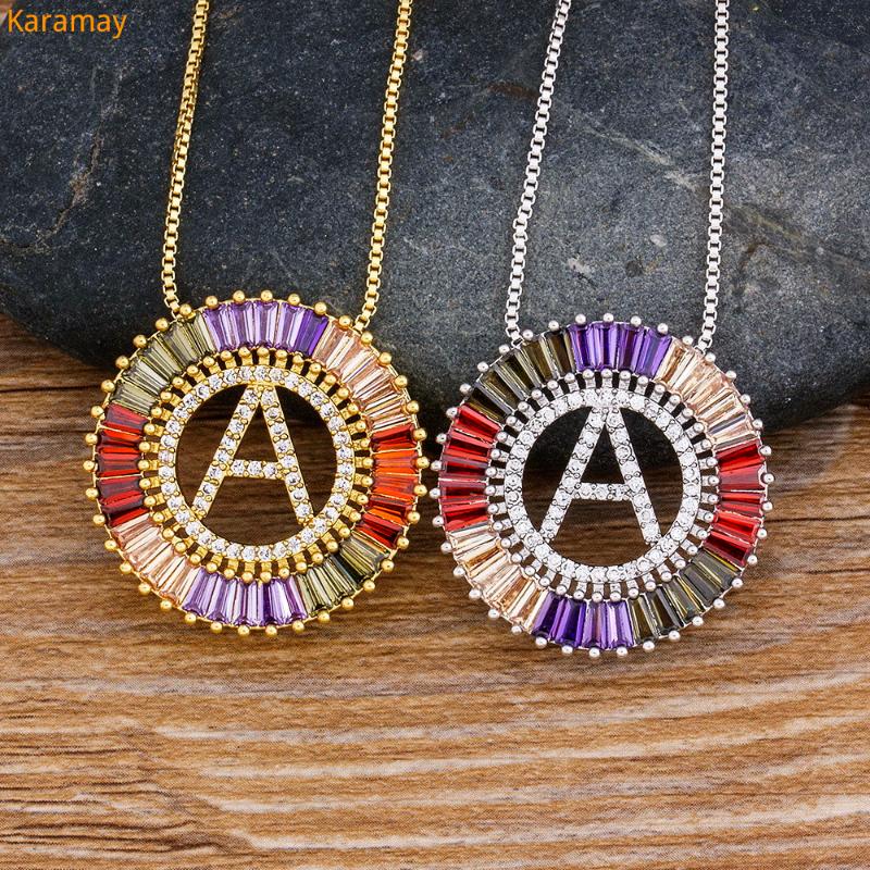

Hot Sale Gold Silver Color Cubic Zirconia 26 Letters Pendant Initial Necklace Fashion Name Necklace Jewelry Choker For Women