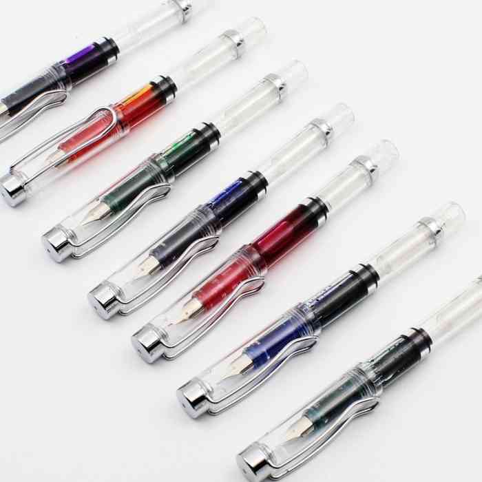 

Large capacity fashion classic Transparent Colorful Fountain Pen 2018, As show