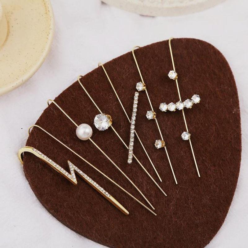 

Vintage Earring Wrap Crawler Hook Earring Crystal Stud Earrings For Woman Fashion CZ Cuff Piercing Earrings Statement Jewelry