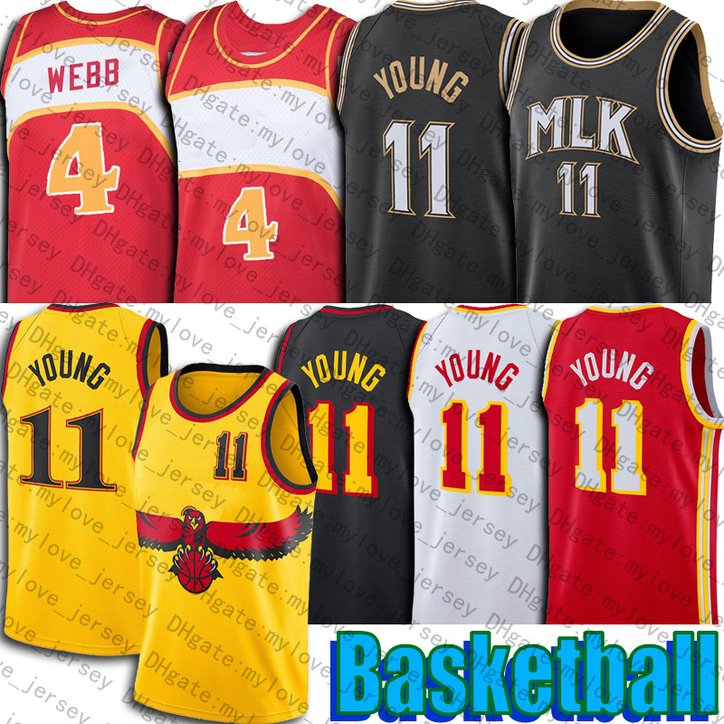 

Trae 11 Young Jersey 2022 City MLK Dr. King Throwback Spud 4 Webb Jerseys 75th Anniversary