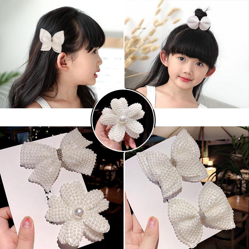 

Balleenshiny Pearl Bow Flower Hairpin for Kids Infant Korean Children Baby Large Hairpin Fashion Pearl Hairclip Hair Accessories, T5