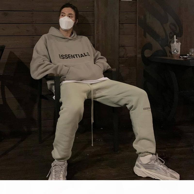

Fear Of God Sweatpants FOG Essentials Sweat Pants Mens Casual Long Fleeced Pants Trousers Men Women Hip Hop Skateboard Streetwear, 20ss black