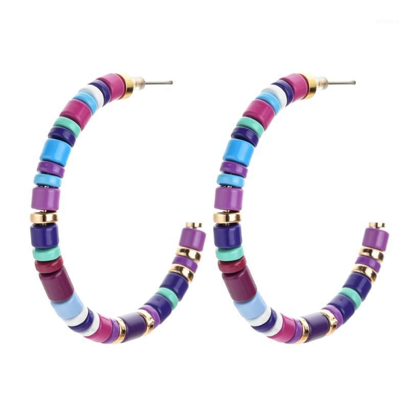

Hoop & Huggie Big Circle Round Earrings For Women's Fashion Statement Punk Charm Beads Party Jewelry1