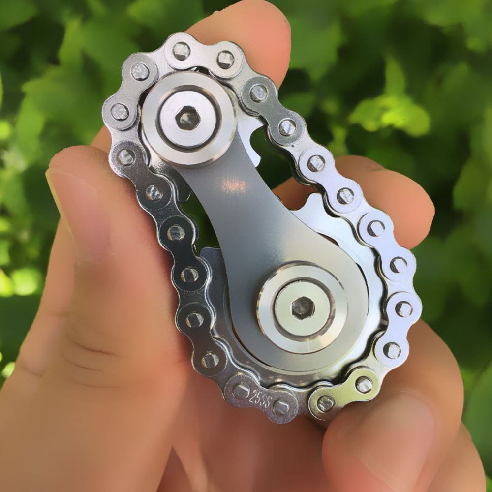 

Flywheel Fingertip Sprockets Chains Edc Metal Toy Gear Chain Gyro Drop Ship Sproket Roadbike Spinner UTFR