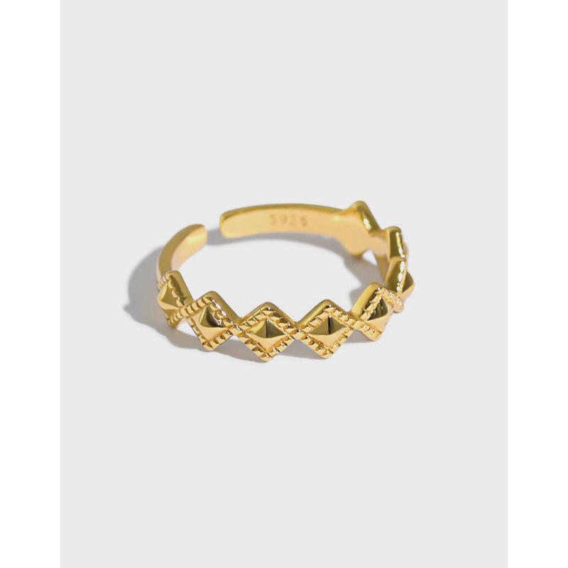 

Real 925 Sterling Silver Rings Women 2020 INS Popular Wave Geometric Resizable Gold Ring Party Jewelry Bague Femme Argent 925