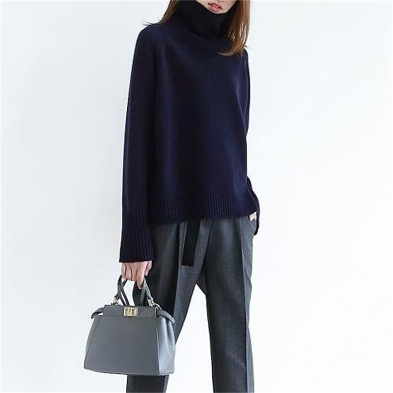 

2021 New Thick Cashmere Turtleneck Pullover Knitted Sweater Women Autmun Winter Streetwear Long Sleeve Pull Femme Hiver Jumpers F316, Black