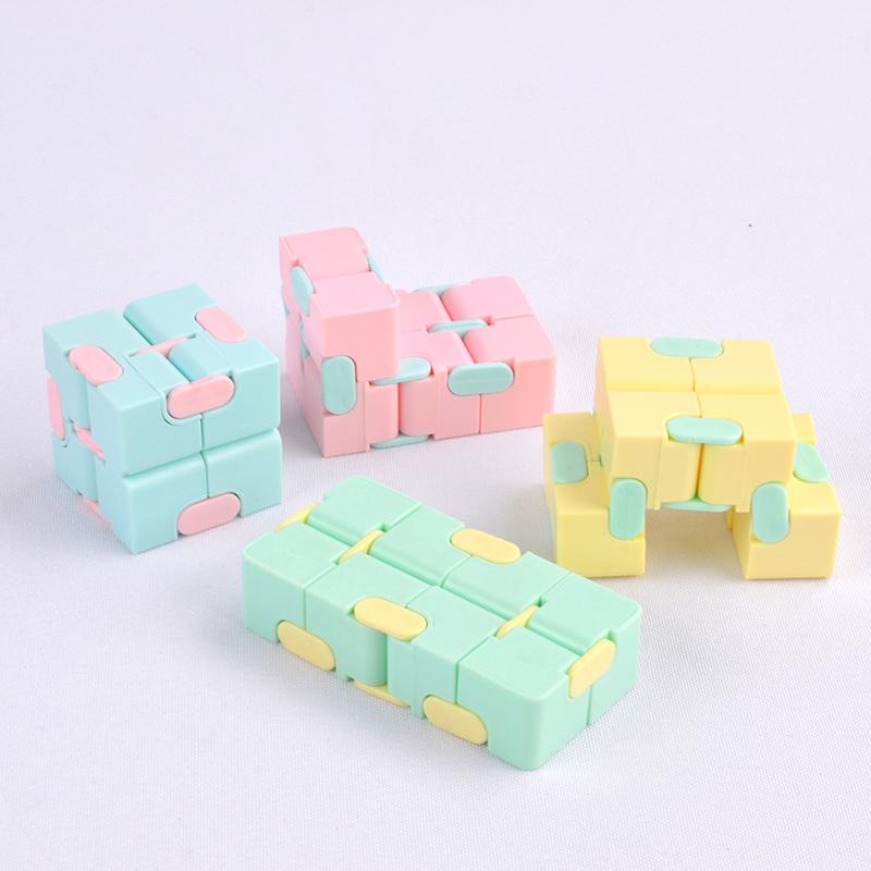 

New Infinity Cube Candy Color Fidget Cube Anti Stress Cube Finger Hand Spinners Fun Toys For Adult Kids Adhd Stress Relief Toy
