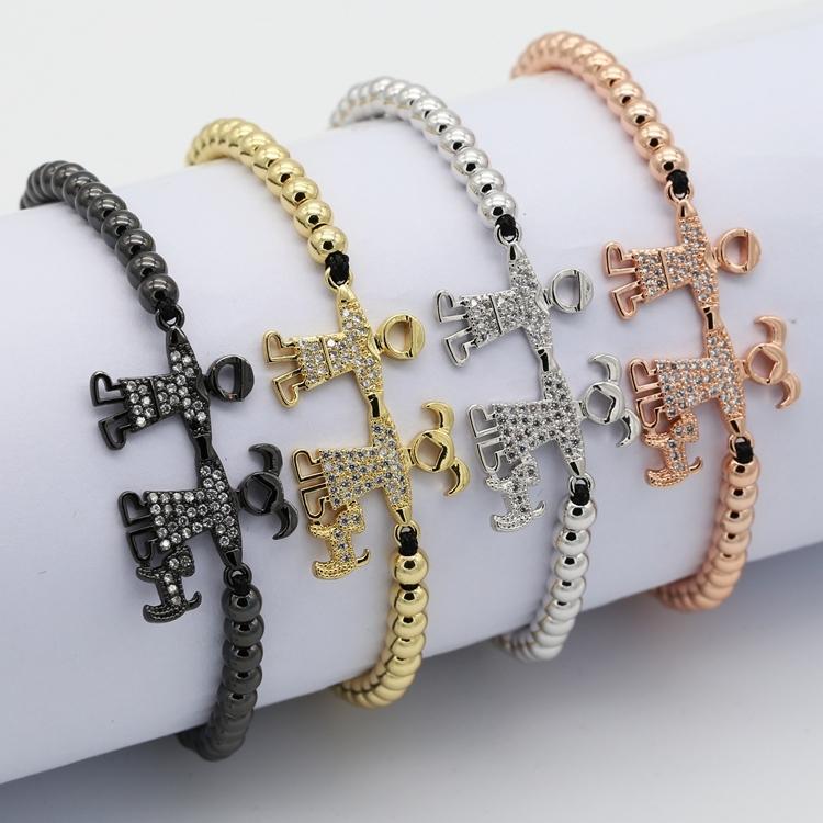 

Figure Men Bracelet Braided Macrame Bracelets 2020 Fashion New Couple Human Design Shape Charm Copper Bead Bracelet Jewelry Gift