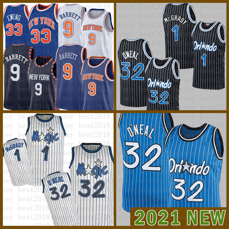 

2021 New Basketball Jersey Orlando Magic Mens New York Knicks 32 O'Neal RJ 9 Barrett Patrick 33 Ewing Penny 1 Hardaway White, Mens-jersey