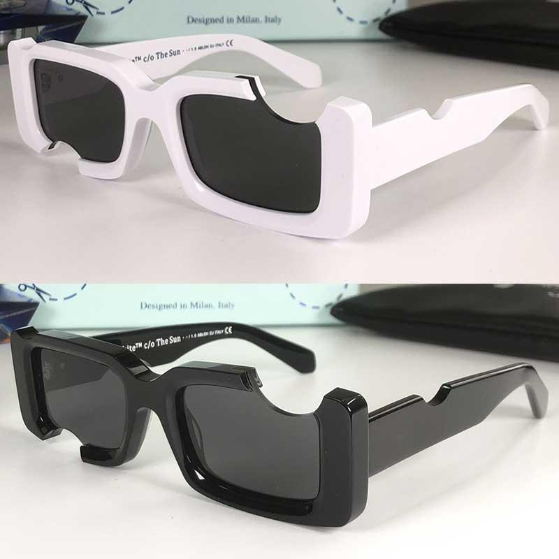 

Square classic fashion OW40006 glasses polycarbonate plate notch frame 40006 sunglasses men and women white sunglasses with original box