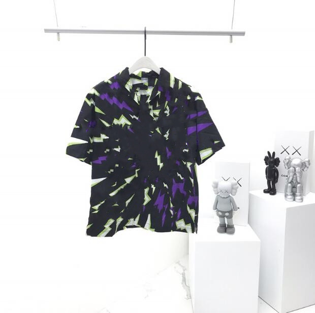 

Fashion- Men's Long Shirt Long T-shirt Printed Dark Jacquard Short Sleeve T-shirt Letter Logo Same for Men and Women 04, Red
