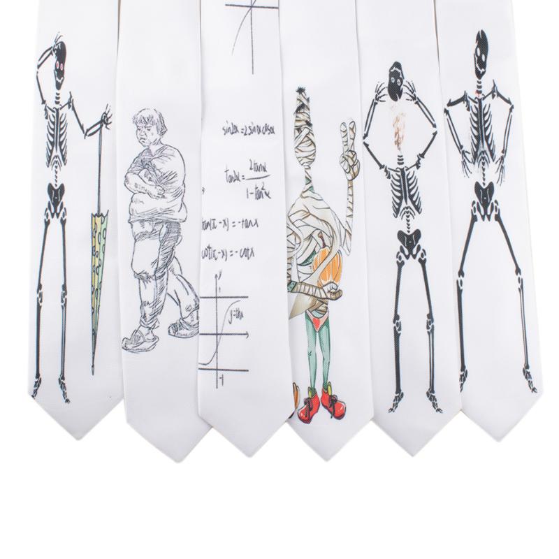

New 6.5cm Creative Painting Ties for Men's Printed Necktie Polyester Novelty Handmade Skinny Neck Ties Necktie