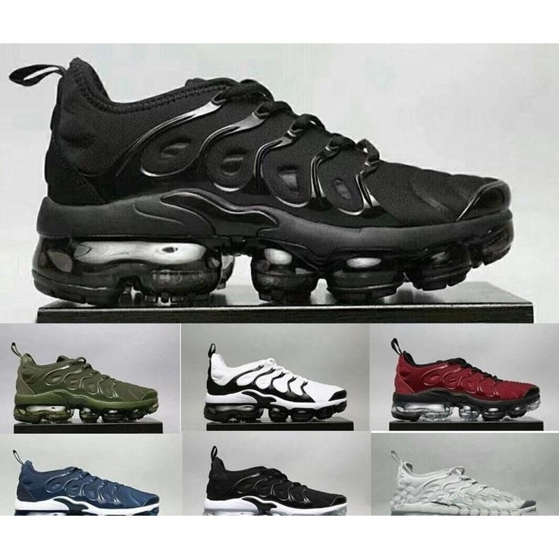 

New 2021 TN Olive Men Sports Running Shoes Sneakers Women Run In Metallic White Silver Colorways Male plus Pack Triple Black sneaker, 20m