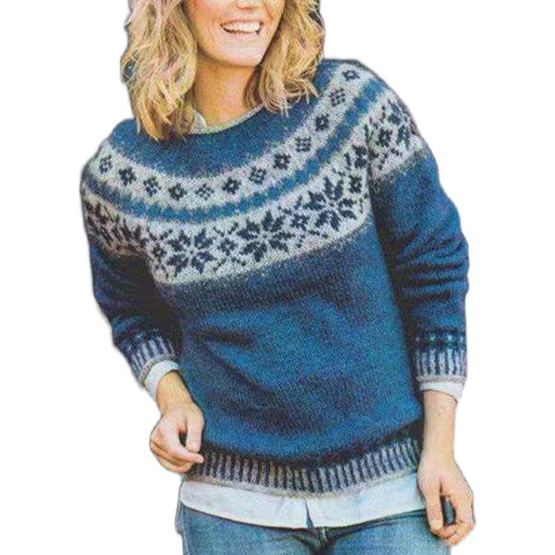 

2021 New Autumn / Winter Korean Loose Pullover Knitted Bottoming Shirt Long Sleeve Round Sleeve Sweater For Women En*, Blue