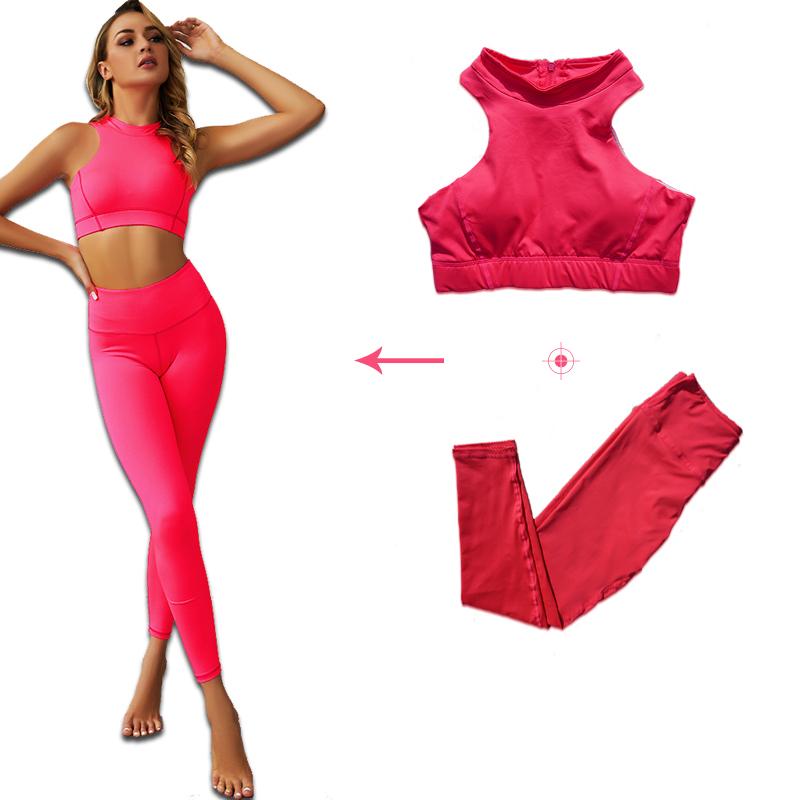 

Woman Yoga Set Seamless 2 Piece Suit For Fitness Leggings Sexy High Waist Sports Set Workout Running For Women Gym Clothing, Black