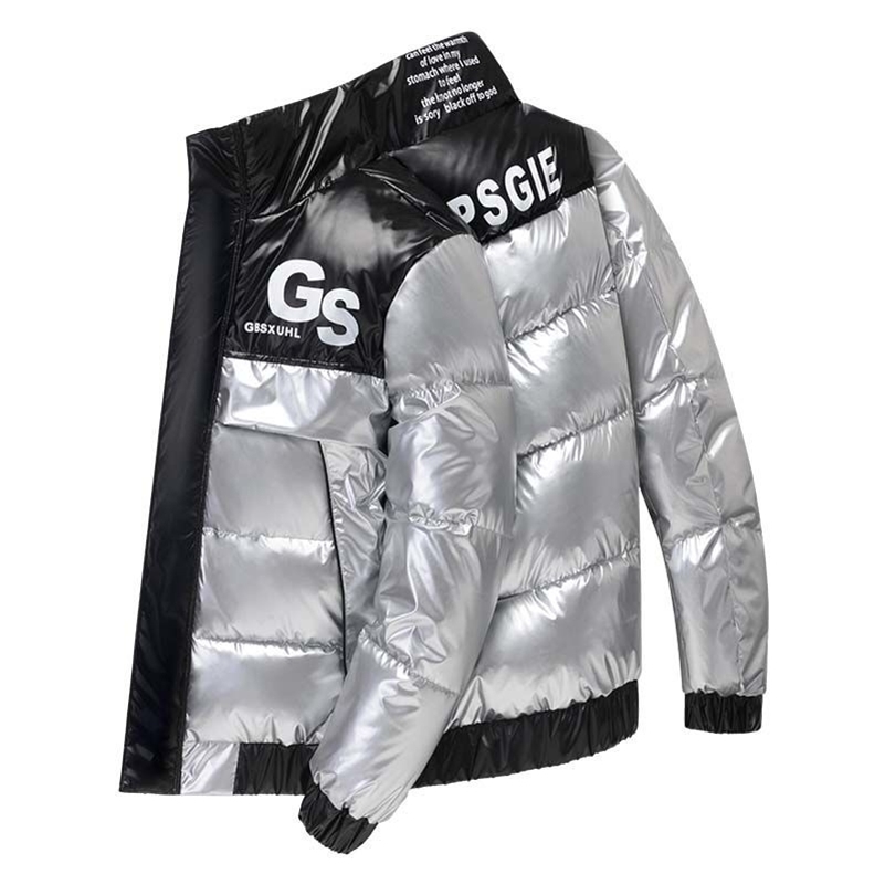 

Men Parka Cotton Padded Winter Jacket Coat Mens Warm Jackets Male Printed Stand Collar Zipper Coats Teenagers Down Parkas 201023, Beige