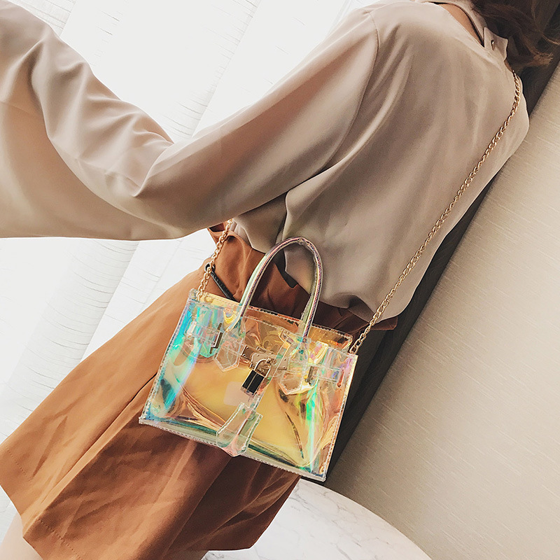 

HBP Summer Latest Beach Bag Transparent Womens Radium Reflection Platinum Jelly Bags Female Fashio Crossbody Handbags Wholesale Factory Direct, As pic